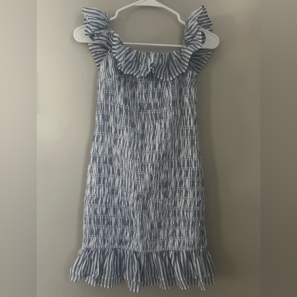Abercrombie Off the Shoulder Smocked Mini Dress M - Picture 4 of 4